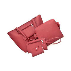 Uptown Handbag 4 In 1 Bags In A Bag - Color: ROSE RED