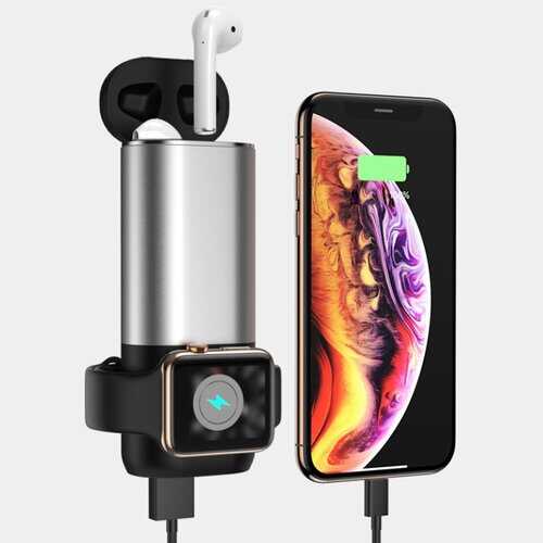 Porta 3 in 1 Wireless Charger For Apple Watch And Airpods Plus Phone - Color: BLACK