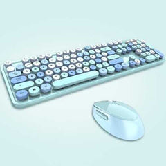 Spring Multi Wireless Keyboard And Mouse Set - COLORS: PASTEL BLUE