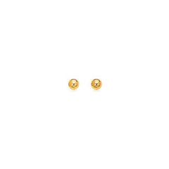 14k Yellow Gold Polished Round Stud Earrings