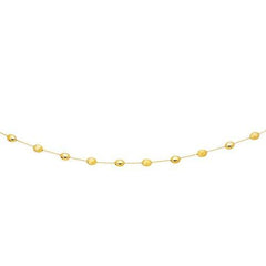 14k Yellow Gold Necklace with Polished and Textured Pebble Stations, size 17''