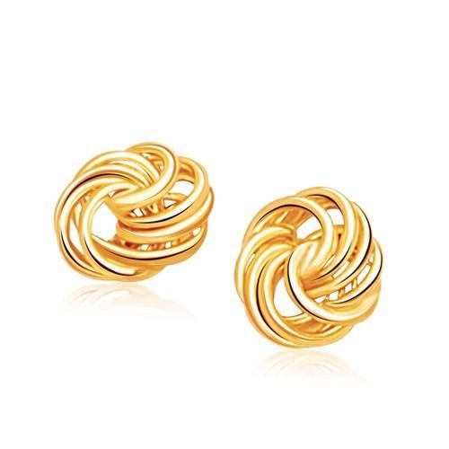 Rosetta Petite Love Knot Stud Earrings in 14k Yellow Gold