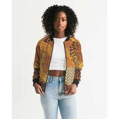 Womens Jackets, Brown Autumn Style Bomber Jacket