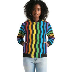 RAINBOW STRIPES Classic Womens Bomber Jacket