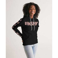 Inspire Black Pink Womens Hoodie