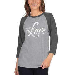 Womens Sport Tees, Inspire Love Graphic Text Style Raglan Shirt