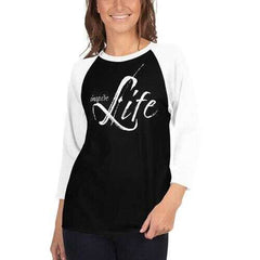 Womens Sport Tees, Inspire Life Graphic Text Style Raglan Shirt