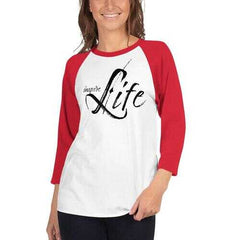 Womens Sport Tees, Inspire Life Graphic Text Style Raglan Shirt