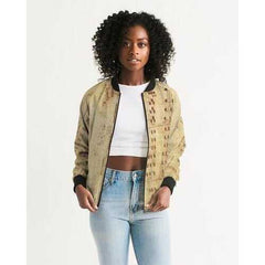 Womens Jacket, Musical Notes Style Bomber Jacket