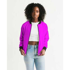 Hot Pink Womens Bomber Jacket