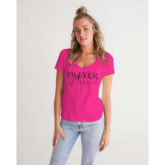 Prayer Warrior Womens V-Neck Tee