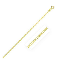 14k Yellow Gold Figaro Anklet 1.5mm, size 10''