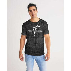 Trust in God Distressed Graphic Style Mens T-Shirt