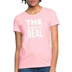 Womens T-Shirts, The Real Deal Graphic Text Double Arrow Style Shirt