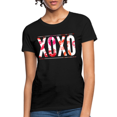 Womens T-Shirts, XOXO Graphic Style Multicolor Text Shirt