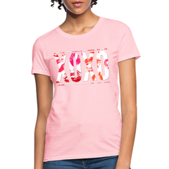 Womens T-Shirts, XOXO Graphic Style Multicolor Text Shirt