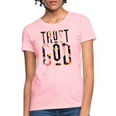 Womens T-Shirts, Trust God Graphic Text Floral Style Shirt