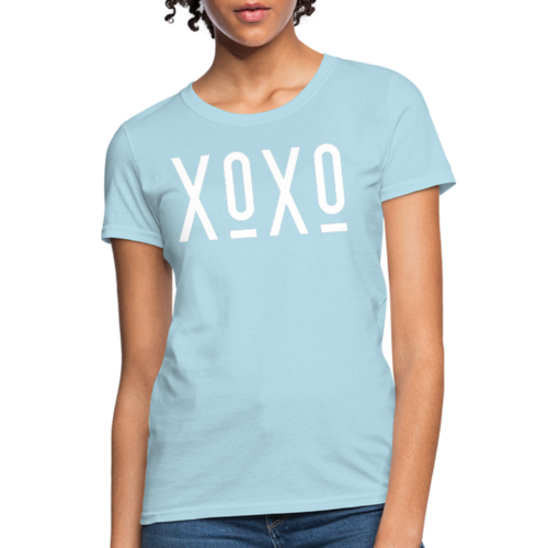 Womens T-Shirts, XOXO Graphic Style White Text Shirt