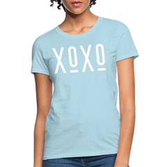 Womens T-Shirts, XOXO Graphic Style White Text Shirt