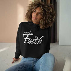 Crop Hoodie, Inspire Faith Graphic Text