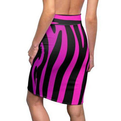 Womens Pencil Skirt, Purple and Black Stripes