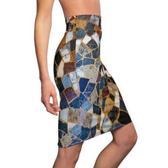 Womens Pencil Skirt, Mosaic Style