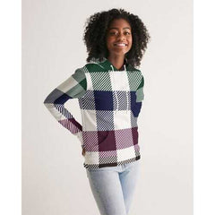 Flannel Grid Stripes Womens Hoodie