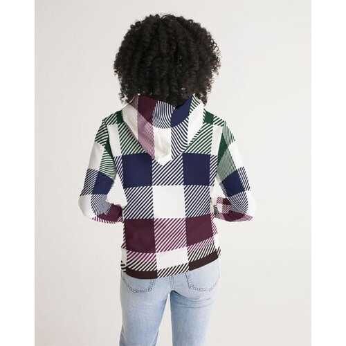 Flannel Grid Stripes Womens Hoodie