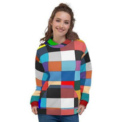 Womens Hoodies, Multicolor Block Style Hooded Shirt