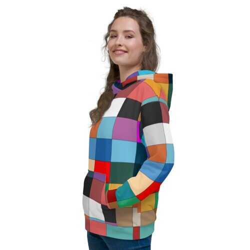 Womens Hoodies, Multicolor Block Style Hooded Shirt