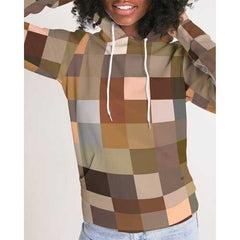 Multicolor Block Natural Tones Style Womens Hoodie