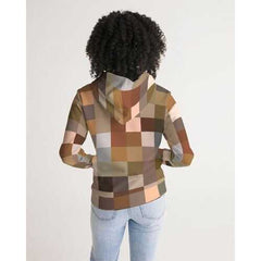 Multicolor Block Natural Tones Style Womens Hoodie