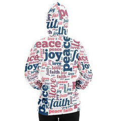 Womens Hoodies, Peace Love Faith Joy Graphic Style Hooded Shirt