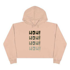 Womens Crop Hoodies, Quadruple WOW Style Hooded Shirt