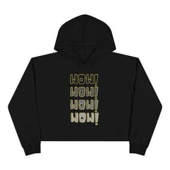 Womens Crop Hoodies, Quadruple WOW Style Hooded Shirt