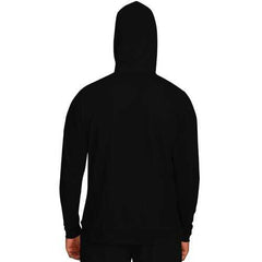 Mens Hoodies, Powered by Faith Hebrews 11:1 Hooded Shirt (Black Sleeves and Drawstring)