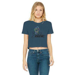 Birthday Crew Women's Classic Cropped Raw Edge T-Shirt