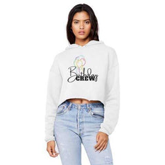 Birthday Crew Raw Edge Cropped Hooded Shirt