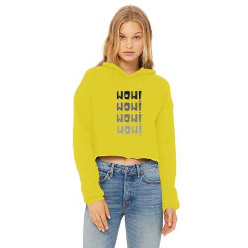 WoW WoW Cropped Raw Edge Hoodie