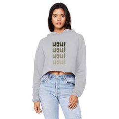 WoW WoW Raw Edge Cropped Hooded Shirt