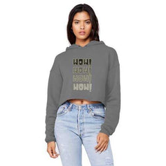 WoW WoW Raw Edge Cropped Hooded Shirt