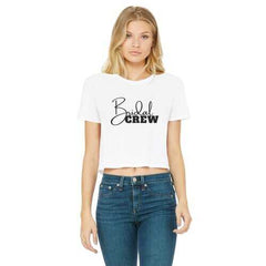 Bridal Crew Graphic Women's Classic Cropped Raw Edge T-Shirt