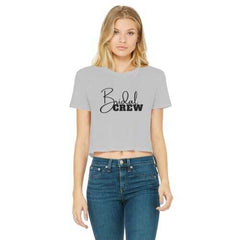 Bridal Crew Graphic Women's Classic Cropped Raw Edge T-Shirt