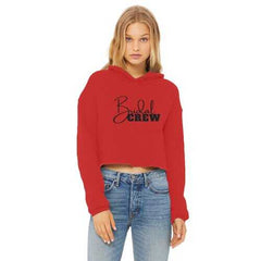 Bridal Crew Graphic Cropped Raw Edge Hoodie