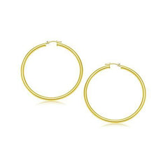 14k Yellow Gold Polished Hoop Earrings (25 mm)