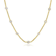 14k Yellow Gold CZ By the Yard Long Links, size 38''