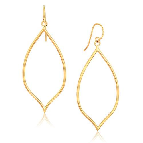 14k Yellow Gold Marquise Style Polished Earrings