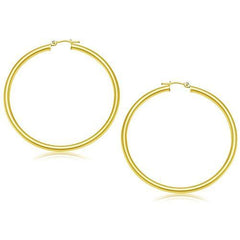 14k Yellow Gold Polished Hoop Earrings (50 mm)