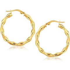 14k Yellow Gold Hoop Earrings (1 1/8 inch)