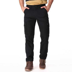 Mens Thick Loose Winter Polar Fleece Cargo Pants